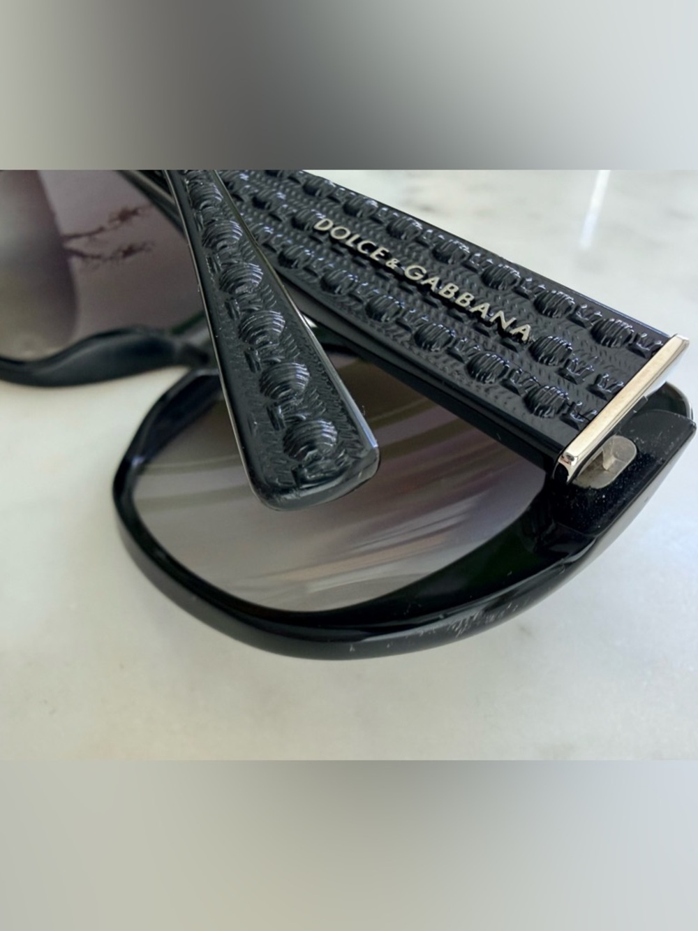 Dolce & Gabbana Black Oversized Gradient Lens Sunglasses - Picture 14 of 16